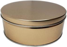 img 1 attached to Empty Premium Cookie Tin (2 Pack) - Gold Classic Design, Extra Thick Steel Gift Container