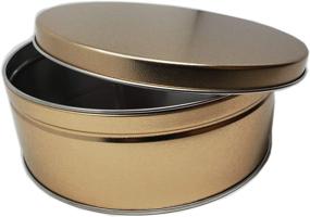 img 2 attached to Empty Premium Cookie Tin (2 Pack) - Gold Classic Design, Extra Thick Steel Gift Container