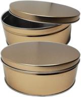 empty premium cookie tin (2 pack) - gold classic design, extra thick steel gift container логотип