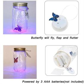 img 2 attached to 🦋 HSXXF LED Lamp Jar with Animated Blue NC Butterfly - Tap to Activate Gift Decoration