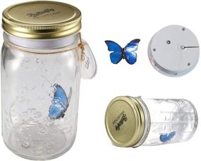 img 3 attached to 🦋 HSXXF LED Lamp Jar with Animated Blue NC Butterfly - Tap to Activate Gift Decoration