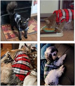 img 1 attached to YAODHAOD Pet Shirt Dog Plaid Shirt: British Style Plaid Tee for All Seasons - Soft, Adorable, and Casual Apparel for Pets