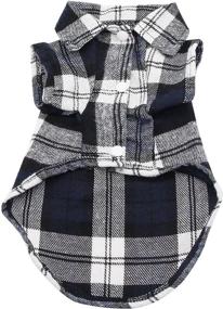 img 4 attached to YAODHAOD Pet Shirt Dog Plaid Shirt: British Style Plaid Tee for All Seasons - Soft, Adorable, and Casual Apparel for Pets