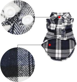 img 3 attached to YAODHAOD Pet Shirt Dog Plaid Shirt: British Style Plaid Tee for All Seasons - Soft, Adorable, and Casual Apparel for Pets