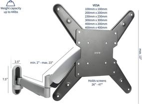 img 3 attached to 📺 VIVO Настенный кронштейн с контрвесом для ТВ от 26 до 47 дюймов, ЖК- и плазменных экранов с подсветкой LED, пневматически регулируемая высота подъема, полностью артикулирующаяся конструкция, серебристая (MOUNT-VW04G)
