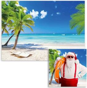 img 4 attached to Seasonwood 7X5Ft Summer Tropical Beach Backdrop Seaside Island Palm Trees Photography Background Blue Sea Sky Sunshine Luau Themed Party Portrait Decorations Banner Photo Booth Studio Props