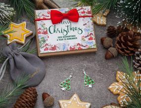 img 3 attached to 🌲 RareLove Green Christmas Tree Star Moon Rhinestone Dangle Earrings - Festive Holiday Statement Jewelry