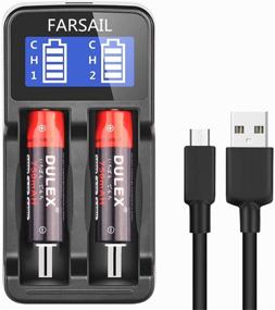 img 2 attached to 🔋 FARSAIL LCD Universal 18650 Battery Charger for Lithium-ion 18650 18350 18500 16340 18490 17670 17500, NiMH NiCd A AA AAA Rechargeable Batteries - Enhanced SEO