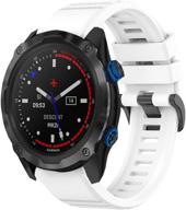 📱 youkei silicone replacement wristbands sport strap for garmin descent mk2i / descent mk2 smartwatch (white) - compatible bands logo