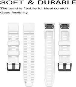 img 1 attached to 📱 Youkei Silicone Replacement Wristbands Sport Strap for Garmin Descent Mk2i / Descent MK2 Smartwatch (White) - Compatible Bands