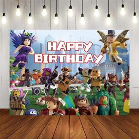 img 4 attached to 🎮 Gemten Video Game Birthday Party Supplies and Decorations - 5X3FT Photo Backdrop for Boy Girl Baby Shower, Kids Bedroom Wall Decor - Enhanced for SEO