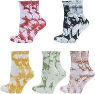 🧦 trendy bienvenu tie dye kids socks: 5 pairs of funny novelty dress socks for boys and girls logo