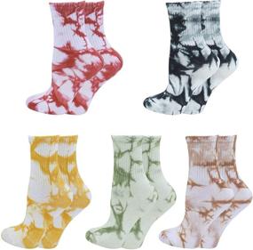 img 4 attached to 🧦 Модные детские носки Trendy Bienvenu Tie Dye: 5 пар смешных новинок в виде праздничных носков для мальчиков и девочек