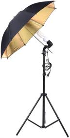 img 2 attached to Набор для освещения с зонтами для фотографии Andoer с поддерживающей системой фона 6,6 x 10 футов, 3 муслиновых фона, 3 зонта для студии портретной съемки.