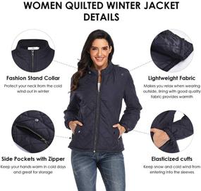 img 3 attached to PEIQI Quilted Outwear Pockets X Large Women's Clothing for Coats, Jackets & Vests