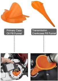 img 4 attached to 🔶 MoKo Car Oil Funnel - 3 Pack Motorcycle Refueling Funnel Set for Harley - Long Mouth Oil Gasoline Water Filter Tool - Drip-Free Long Stem Plastic Funnel - Optimized for Crankcase Primary Case Oil Fill - Vibrant Orange Color