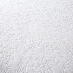 img 2 attached to Soft and Stylish: Soul & Lane Solid White 100% Cotton 2-Piece Quilt Set - Twin with 1 Sham, Floral Modern Quilted Bedspread
