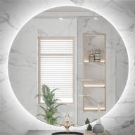 🪞 tetote 36-inch led backlit round bathroom mirror with light, anti-fog, dimmable, cri90+, ip54 waterproof, circle vanity wall mounted mirror logo