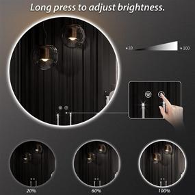 img 2 attached to 🪞 Tetote 36-Inch LED Backlit Round Bathroom Mirror with Light, Anti-Fog, Dimmable, CRI90+, IP54 Waterproof, Circle Vanity Wall Mounted Mirror