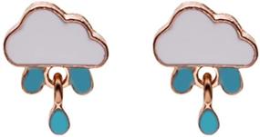 img 1 attached to 🌙 Captivating Blue Planet Moon Astronaut Earrings: Asymmetrical Cloud Raindrop Design