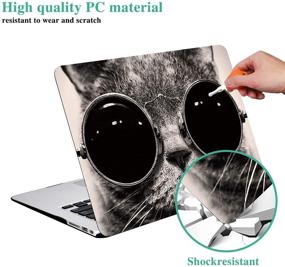 img 2 attached to 🐱 YMIX Plastic Cover Snap on Hard Protective Case for MacBook Air 11" (A1370 & A1465), Stylish Cat Design