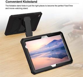 img 3 attached to 📱 Foluu Heavy Duty Silicone+Hard PC Bumper Full-Body Protective Shockproof Cover with Kickstand for Huawei MediaPad M5 Lite 10 10.1 Inch 2018 - Black