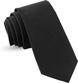 img 4 attached to 👔 High-Quality Handmade Black Skinny Woven Men's Ties, Cummerbunds, and Pocket Squares