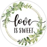 stickers wedding greenery bridal shower logo