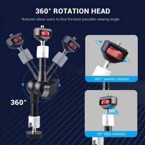 img 1 attached to 🔧 MOSHUSO 7-inch Magic Arm Friction Articulating Arm with 1/4&#34; Screw for Field Monitor, LED Light, Flash | Max Payload 3 kg/6.6 lbs