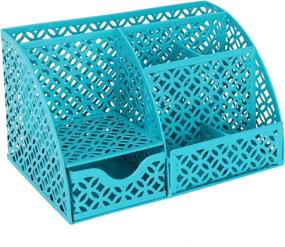 img 3 attached to 🗄️ Efficient Desk Organizer: EasyPAG 5-Compartment Desktop Accessories Caddy with Drawer in Dark Teal
