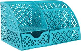 img 2 attached to 🗄️ Efficient Desk Organizer: EasyPAG 5-Compartment Desktop Accessories Caddy with Drawer in Dark Teal