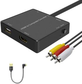 img 4 attached to 🔌 HDMI to AV Converter - Compatible with Fire Stick, Roku - Supports 1080p, PAL/NTSC - Power TV Stick via USB Port from HDMI to AV Adapter