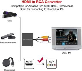 img 3 attached to 🔌 HDMI to AV Converter - Compatible with Fire Stick, Roku - Supports 1080p, PAL/NTSC - Power TV Stick via USB Port from HDMI to AV Adapter