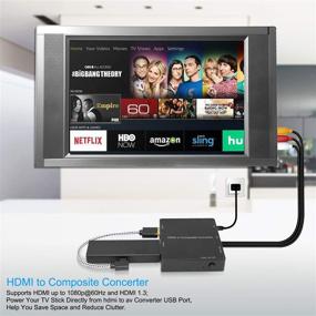 img 2 attached to 🔌 HDMI to AV Converter - Compatible with Fire Stick, Roku - Supports 1080p, PAL/NTSC - Power TV Stick via USB Port from HDMI to AV Adapter