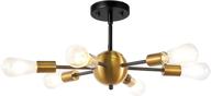 💡 tengxin modern sputnik chandelier light fixture with 6 lights - starburst pendant lighting for kitchen and bedroom ceiling logo