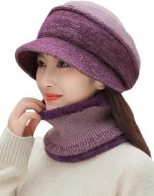 img 1 attached to Womens Winter Knitted Fleece Berets Outdoor Recreation