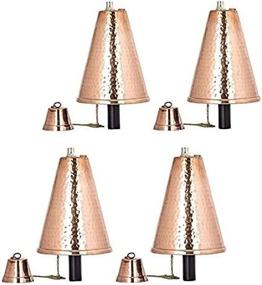 img 1 attached to 🔥 Hawaiian Cone Tiki Style Torch - Outdoor Oil Lamp Set, 4 Pack (Hammered Copper) with Easy Set Up and Long-Lasting Fiberglass Wick