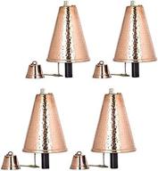 🔥 hawaiian cone tiki style torch - outdoor oil lamp set, 4 pack (hammered copper) with easy set up and long-lasting fiberglass wick logo