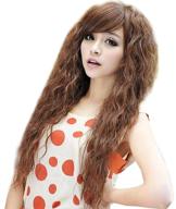 👩 orangetag womens fashion sexy long full curly wavy hair wigs - perfect for cosplay, parties, and more! (light brown) logo