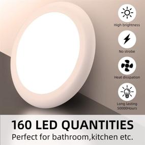 img 1 attached to 🔆 Lumbien LED Flush Mount Ceiling Light Fixture – 9.25 Inch 1600LM 15W Round LED Light for Living Room, Hallway, Bedroom, Bathroom Porch (White, 3000K Warm White)