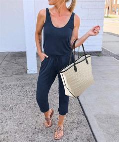 img 3 attached to KIRUNDO Sleeveless Jumpsuit Drawstring Stretchy Women's Clothing for Jumpsuits, Rompers & Overalls