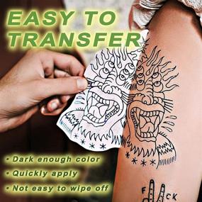 img 1 attached to 🖨️ 35 PCS Tattoo Transfer Paper for Tattooing - Easy to Use Tattoo Stencil Paper, Clear &amp; Dark - Compatible with Tattoo Stencil Printer Machine, Size: 8.3&#34;x11.7&#34;