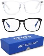 black computer eyeglasses for women - prescription glasses with blocking technology logo