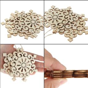 img 2 attached to 60Pcs Christmas Wooden Snowflakes: Unfinished Wood Snowflake Embellishments for DIY Crafts & Winter Decorations