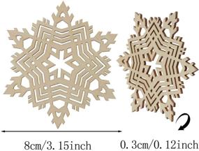 img 1 attached to 60Pcs Christmas Wooden Snowflakes: Unfinished Wood Snowflake Embellishments for DIY Crafts & Winter Decorations