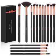 💄 15-piece synthetic eye makeup brush set: eyeshadow, concealer, eyebrow, eyeliner, and blending brushes for women (black) logo