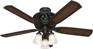 🕵️ hunter promenade 54-inch indoor ceiling fan with led lights and remote control in brittany bronze логотип