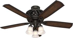 img 1 attached to 🕵️ Hunter Promenade 54-inch Indoor Ceiling Fan with LED Lights and Remote Control in Brittany Bronze