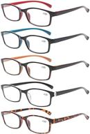 👓 5 pairs of spring hinge vintage reading glasses for men and women - high-quality readers (mixed color pack, 1.50 strength) logo
