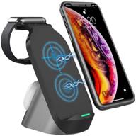 multi-device wireless charging station: fast qi charger for apple watch se/6/5/4/3/2, airpods pro/2, iphone 13/12/11/x/8 - qi phone compatible logo